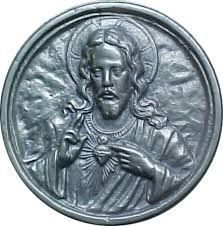 medalhao aluminio de cristo face frente 23 cm